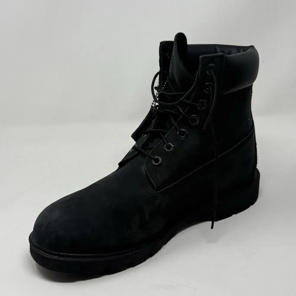 Timberland Premium 6 Inch Waterproof Work Boots Mens 10.5 Black Nubuck Leather